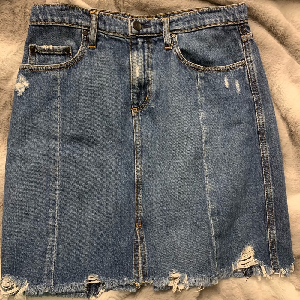 NOBODY Distressed Denim Skirt